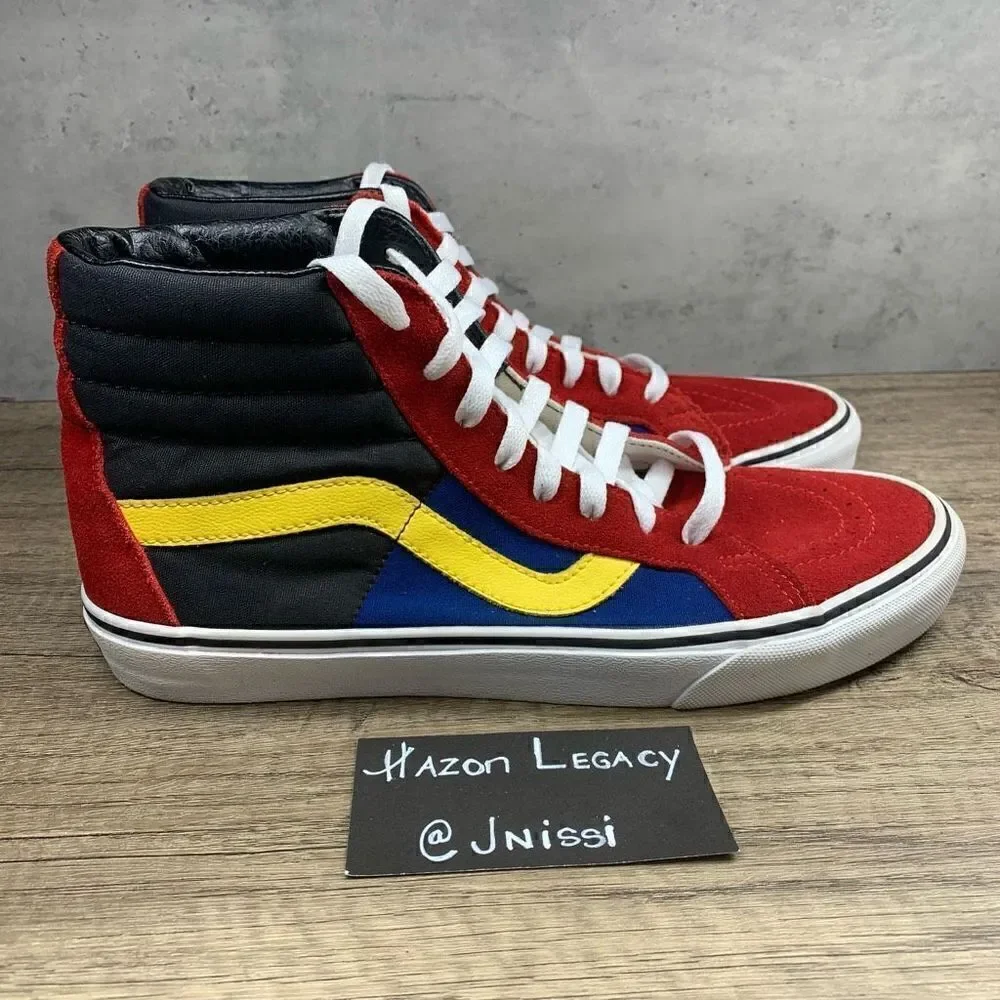 Vans Mens/Unisex~SK8-Hi~Rally Chilipepper Colorblock Sneakers-Size 9.5 M/11 W